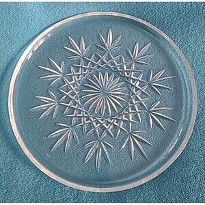 VTG Lenox etched Crystal Clear cut Serving Platter Torte Plate 11.75"